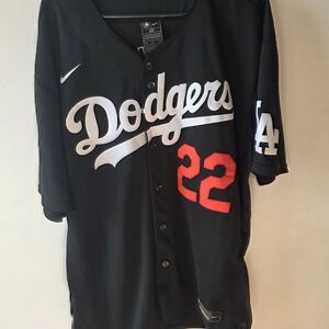 Nike Authentic LA Dodgers Kershaw #22 Alternate Black Jersey – Size 48